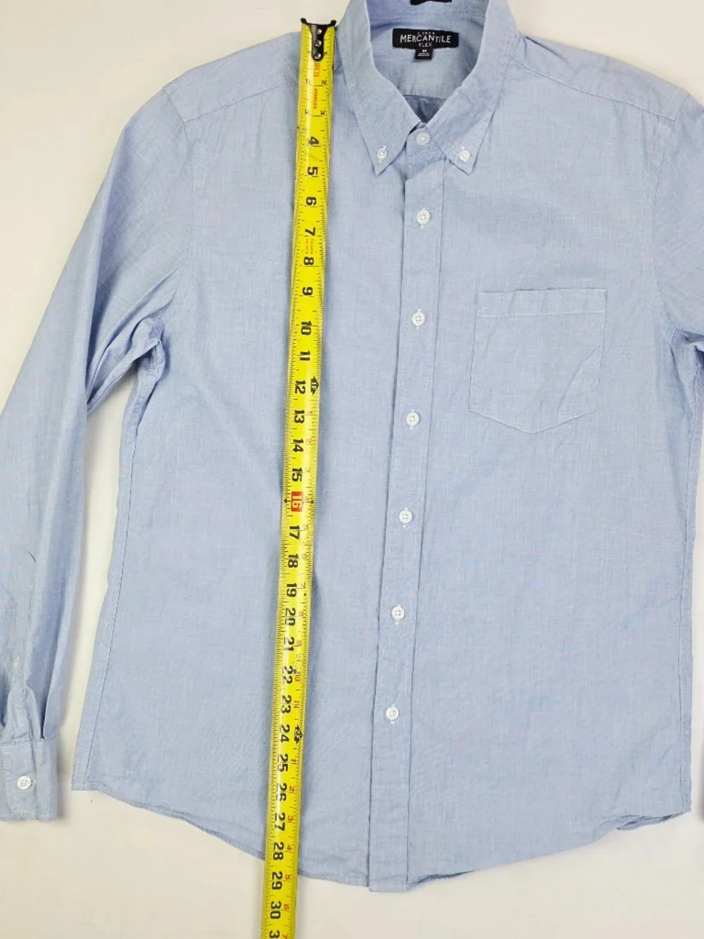J. Crew Mercantile Flex Slim Mens Size Medium Blue Button Down Long Sleeve Shirt